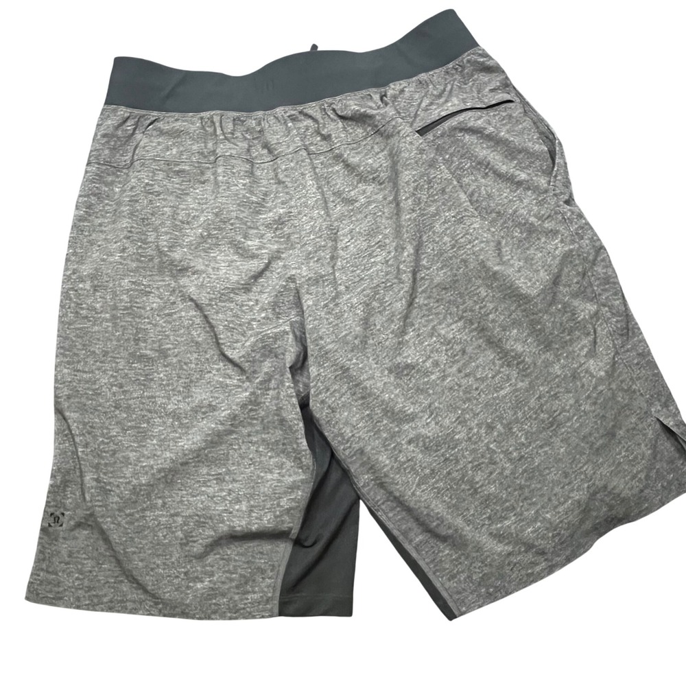 Lululemon Mens THE Short 10 Inch Heathered Gray Training Gym Shorts Large zip